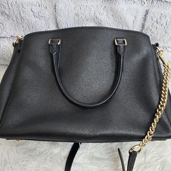 Coach Black And Gold Leather Women's Crossbosy Bag - Picture 4 of 16